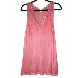 BP coral burnout v neck oversized tank top XS NWOT